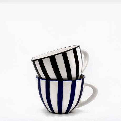 Costa Nova Mar | Striped Ceramic Large Mug - Black