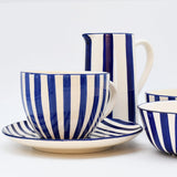 Costa Nova Mar | Striped Ceramic Large Mug - Blue