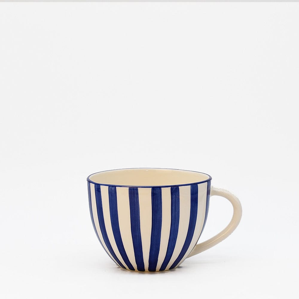 Costa Nova Mar | Striped Ceramic Large Mug - Blue