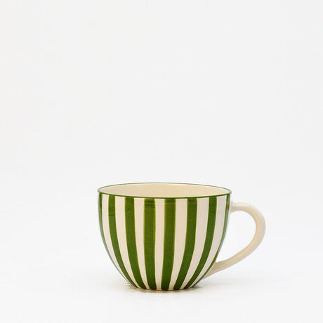 Costa Nova Mar | Striped Ceramic Large Mug - Green