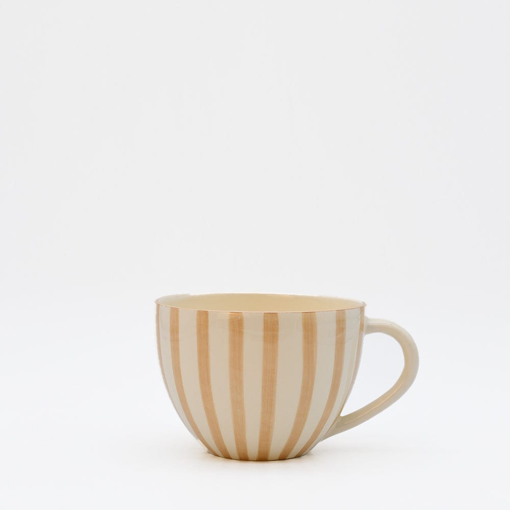 Costa Nova Mar | Striped Ceramic Large Mug - Mocha