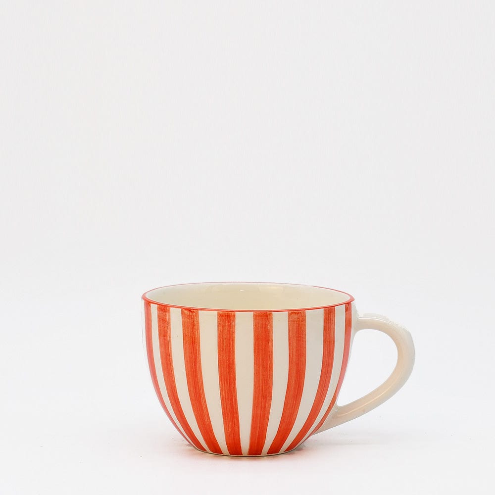Costa Nova Mar | Striped Ceramic Large Mug - Red