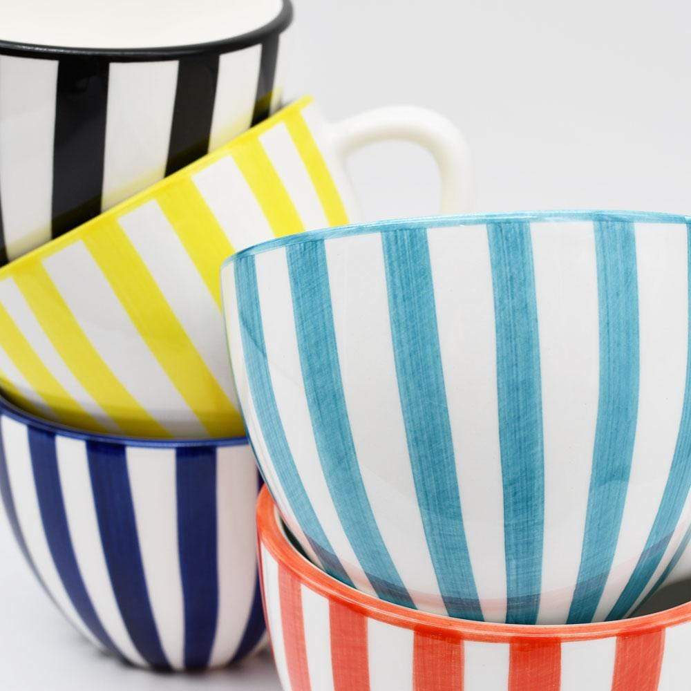 Costa Nova Mar | Striped Ceramic Large Mug - Turquoise