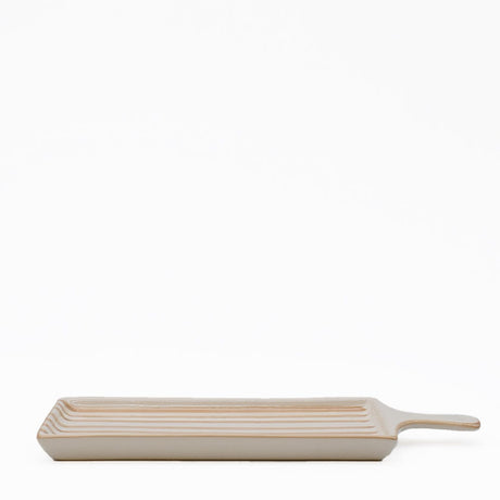 Costa Nova Mar | Striped Ceramic Serving Dish - Mocha