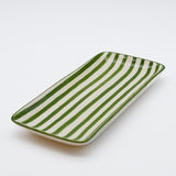 Costa Nova Mar | Striped Ceramic Serving Platter - Green