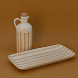 Costa Nova Mar | Striped Ceramic Serving Platter - Mocha