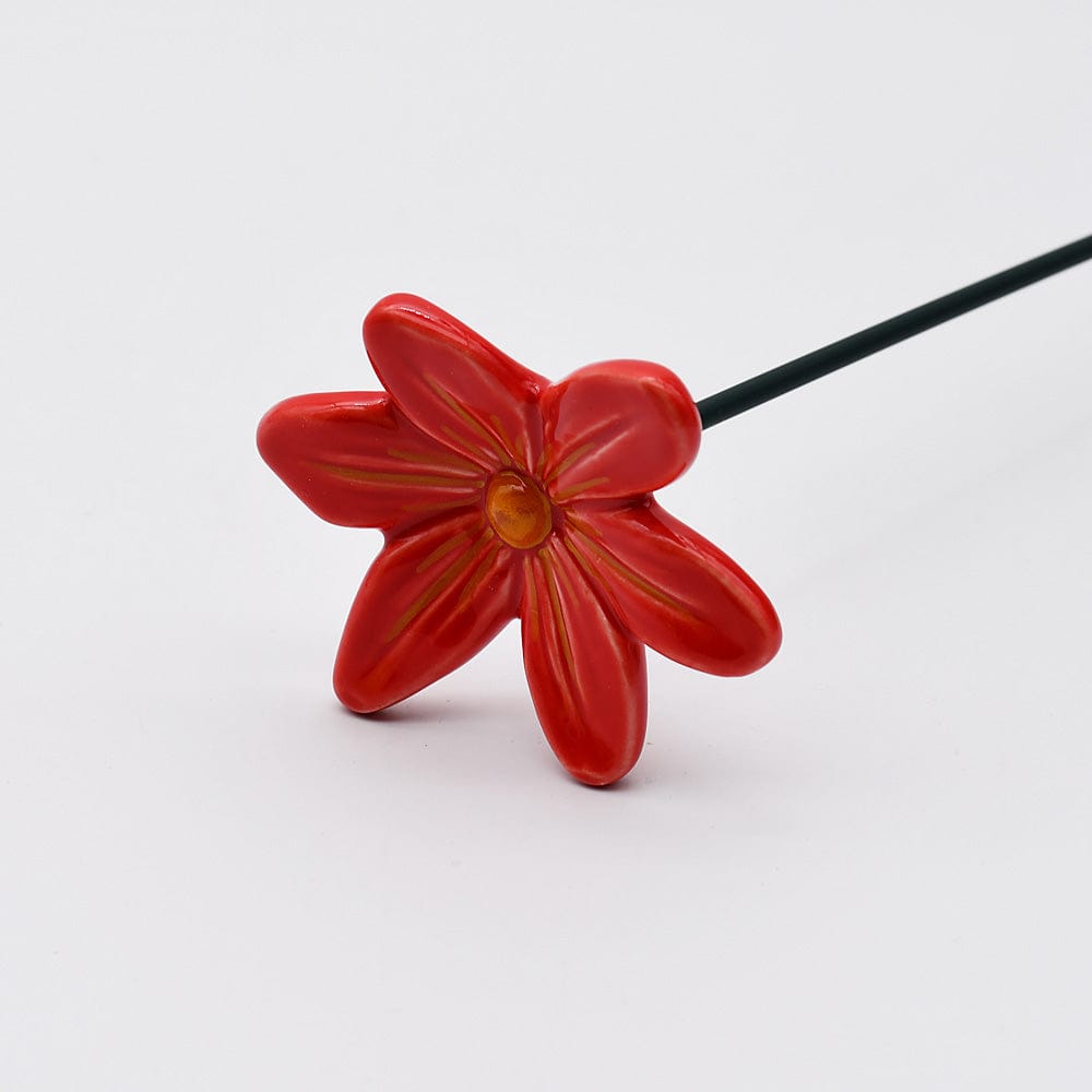 Coupe en céramique en forme de coquillage Fleurs en céramique Fleur rouge 2