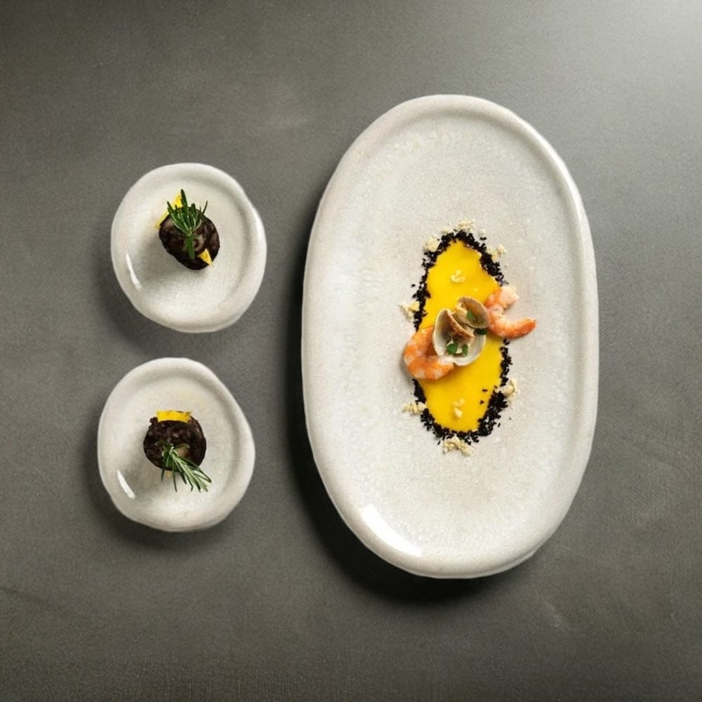 Cristal I Stoneware Serving Plater - White