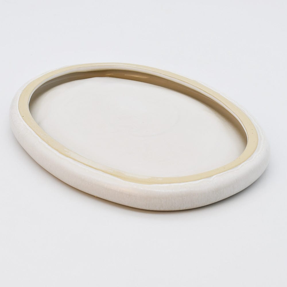 Cristal I Stoneware Serving Plater - White