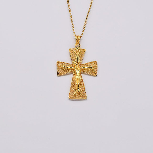 Crucifixo I Gold-plated Silver Pendant 0.3 oz - 2.0''