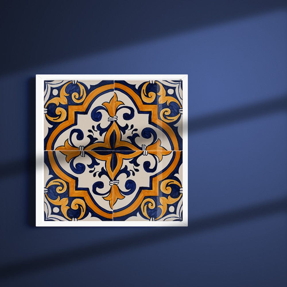 K412 SPAL Tribeca プレート 4枚セットPortugal Decorative Panel of 4 azulejos 12X12'' - Pattern 17 of 30 – Luisa