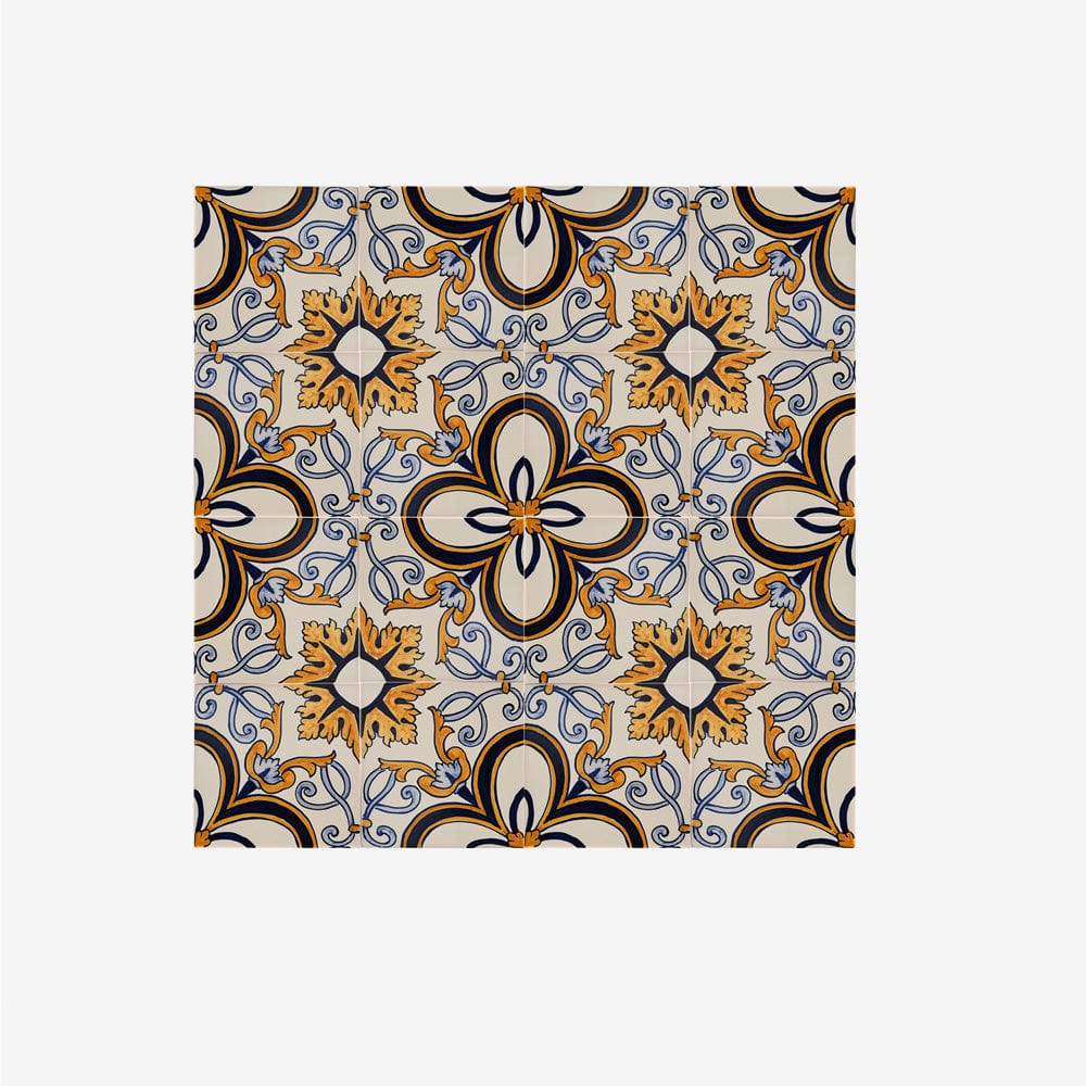 Decorative Panel of 4 azulejos 12X12'' - Pattern 14 of 30 – Luisa