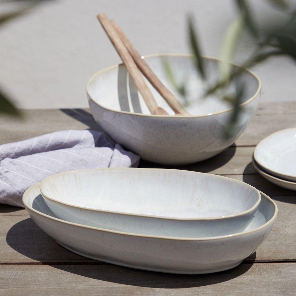 Eivissa I Fine stoneware Salad Bowl 10.6'' - White - Luisa Paixao | USA