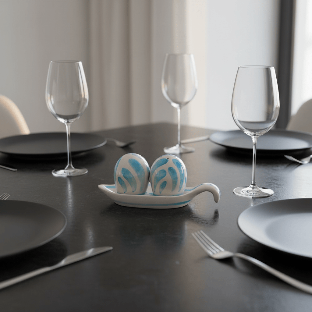 Andorinha I Ceramic Salt and Pepper Dispenser - Turquoise