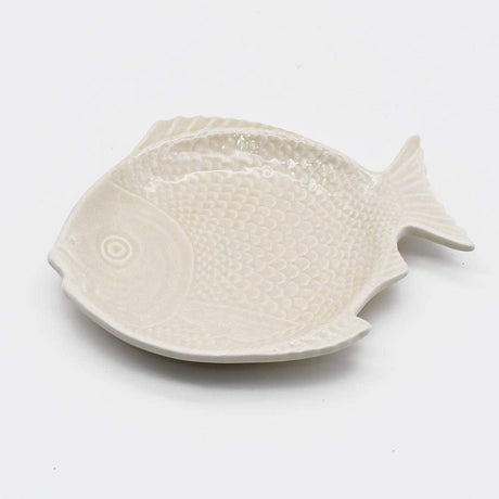 Fish-shaped Ceramic Bread/Butter Plate - Off-white