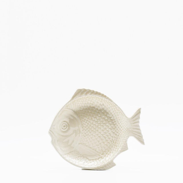 Fish-shaped Ceramic Bread/Butter Plate - Off-white