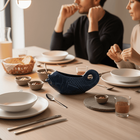 Fish-shaped Ceramic Gravy Boat - Blue