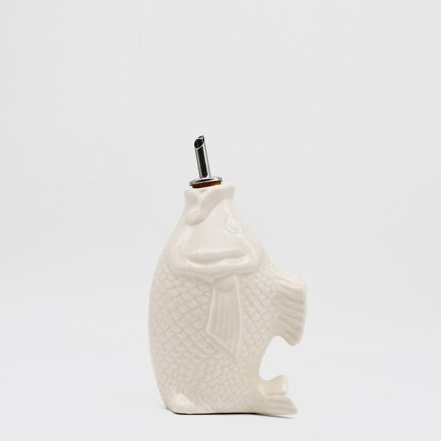 Fish-shaped Ceramic Oil Carafe - Off-white