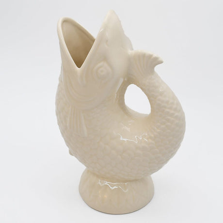 Fish-shaped Ceramic Pitcher - Off-white