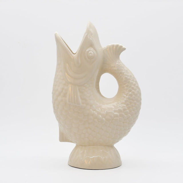 Fish-shaped Ceramic Pitcher - Off-white