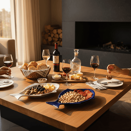 Fish-shaped Ceramic Plate - Blue 11.8"