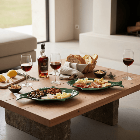 Fish-shaped Ceramic Plate - Green 11.8"