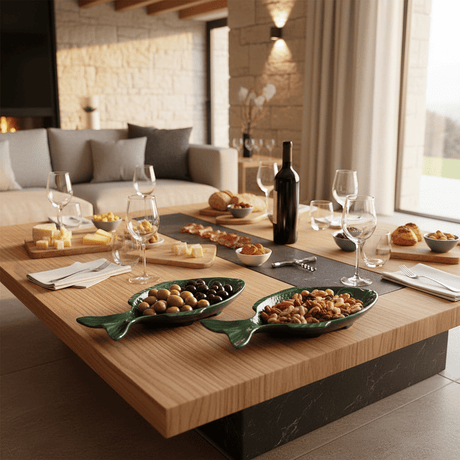 Fish-shaped Ceramic Plate - Green 9.8"