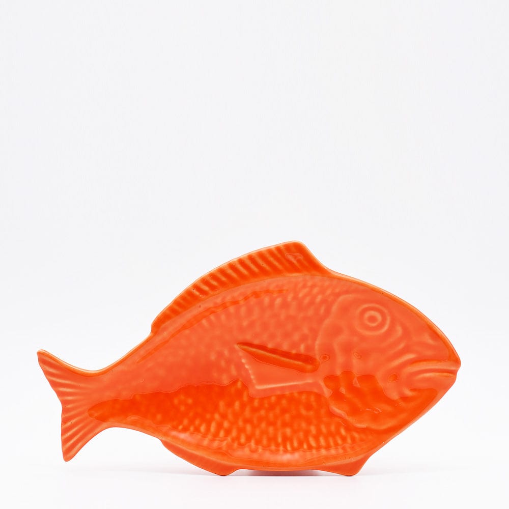 Orange ceramic dish in a shape of a fish – Luisa Paixao Portugal
