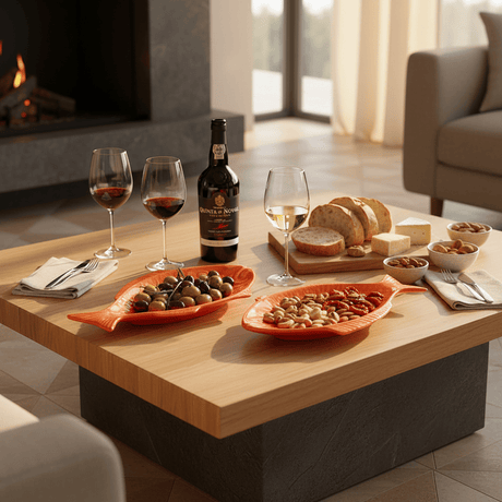 Fish-shaped Ceramic Plate - Orange 9.8"