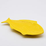 Fish-shaped Ceramic Plate - Yellow 11.8"