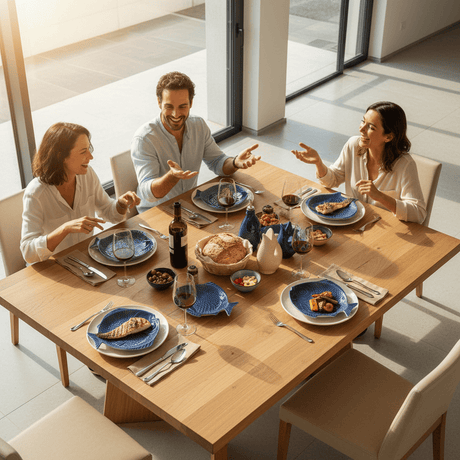 Fish-shaped Ceramic Soup Plate - Blue