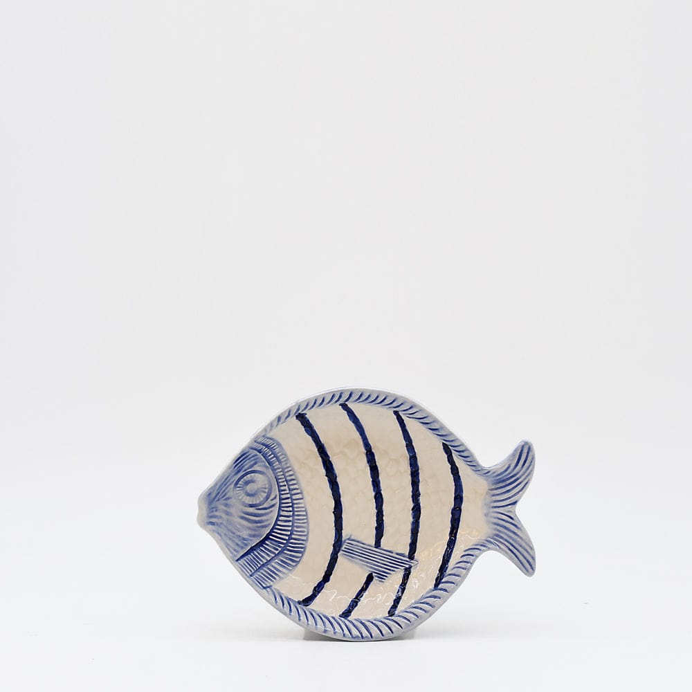 Fish-shaped Ceramic Soup Plate - Blue 7.1''