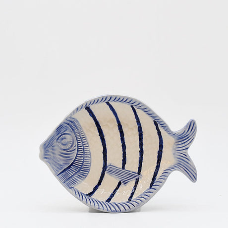Fish-shaped Ceramic Soup Plate - Blue 9.8''