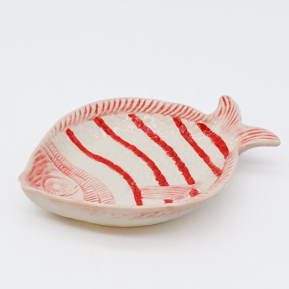 Fish-shaped Ceramic Soup Plate - Red
