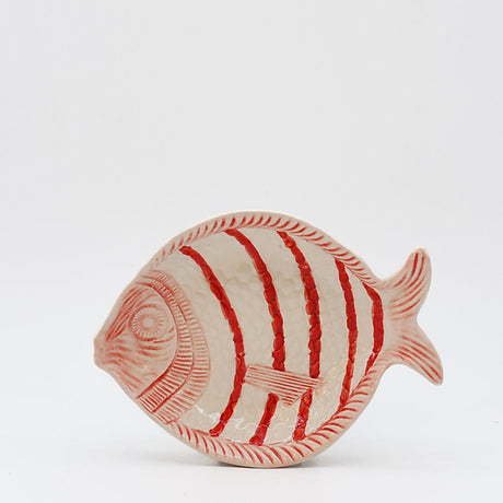 Fish-shaped Ceramic Soup Plate - Red 9.8''