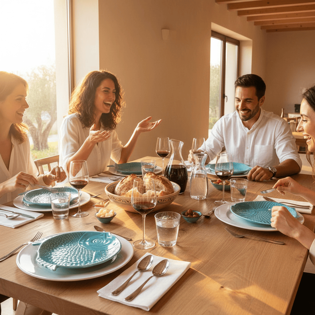 Turquoise Fish-shaped Ceramic Dinner Plate – Luisa Paixao Portugal