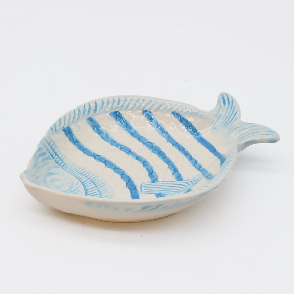 Fish-shaped Ceramic Soup Plate - Turquoise