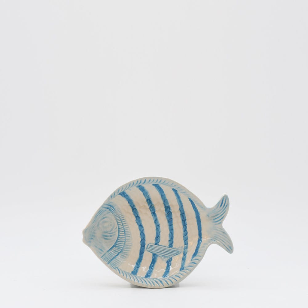 Fish-shaped Ceramic Soup Plate - Turquoise 7.1''