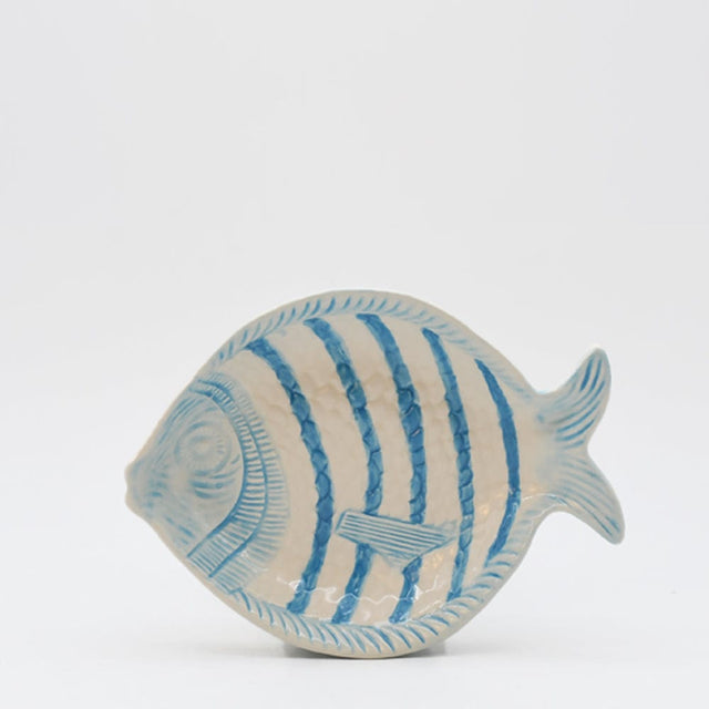 Fish-shaped Ceramic Soup Plate - Turquoise 9.8''