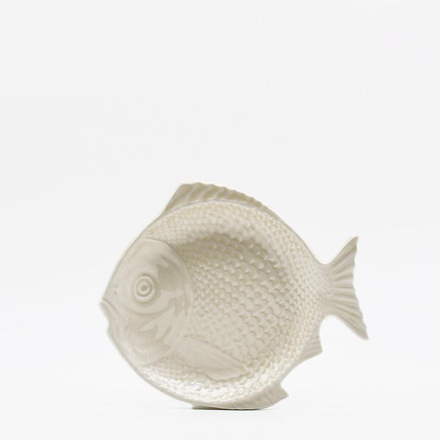 Fish-shaped Ceramic Starter Plate - Off-white