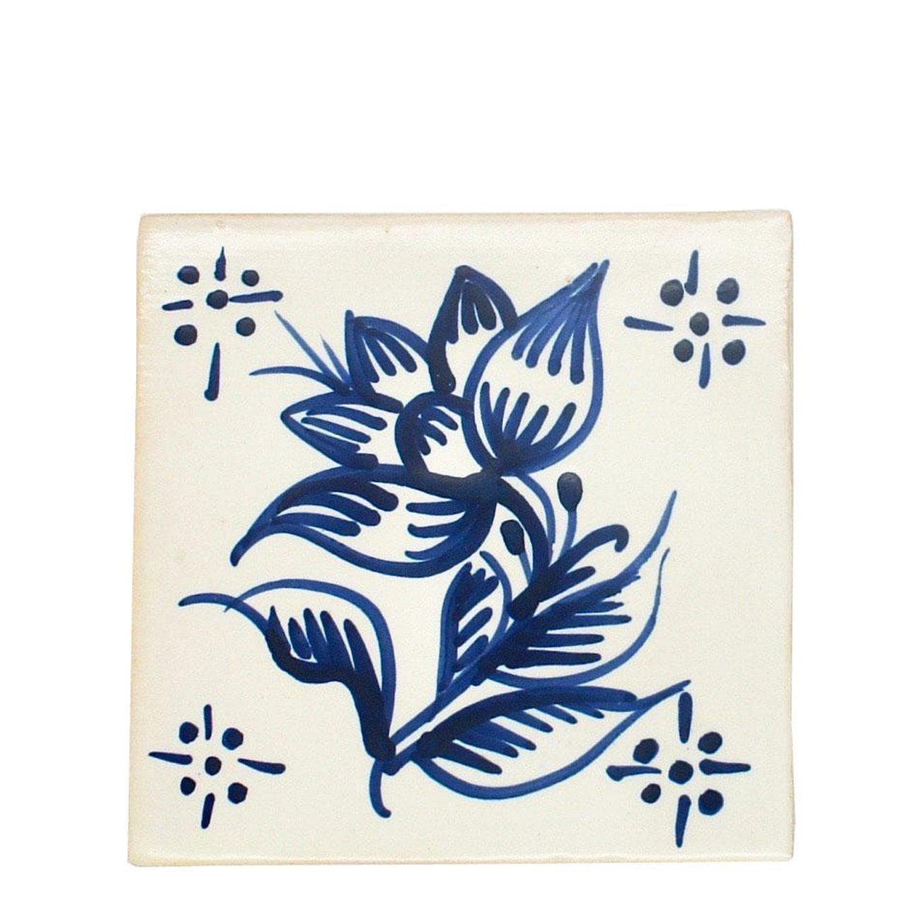 Portuguese tile with a flower pattern – Luisa Paixao Portugal
