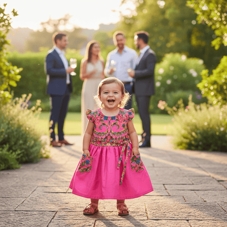 Floral Folk Children's Dress - Pink