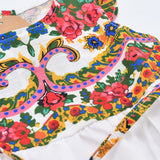 Floral Folk Children's Dress - White