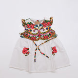 Floral Folk Children's Dress - White