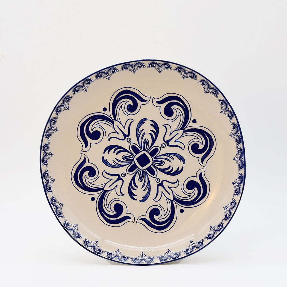 Floral I Ceramic Plate 10.6'' - Blue
