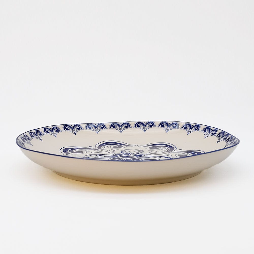 Floral I Ceramic Plate 10.6'' - Blue