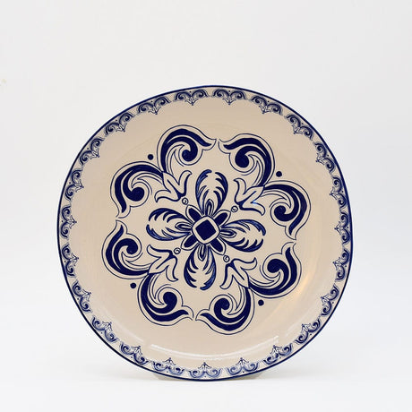 Floral I Ceramic Plate 10.6'' - Blue