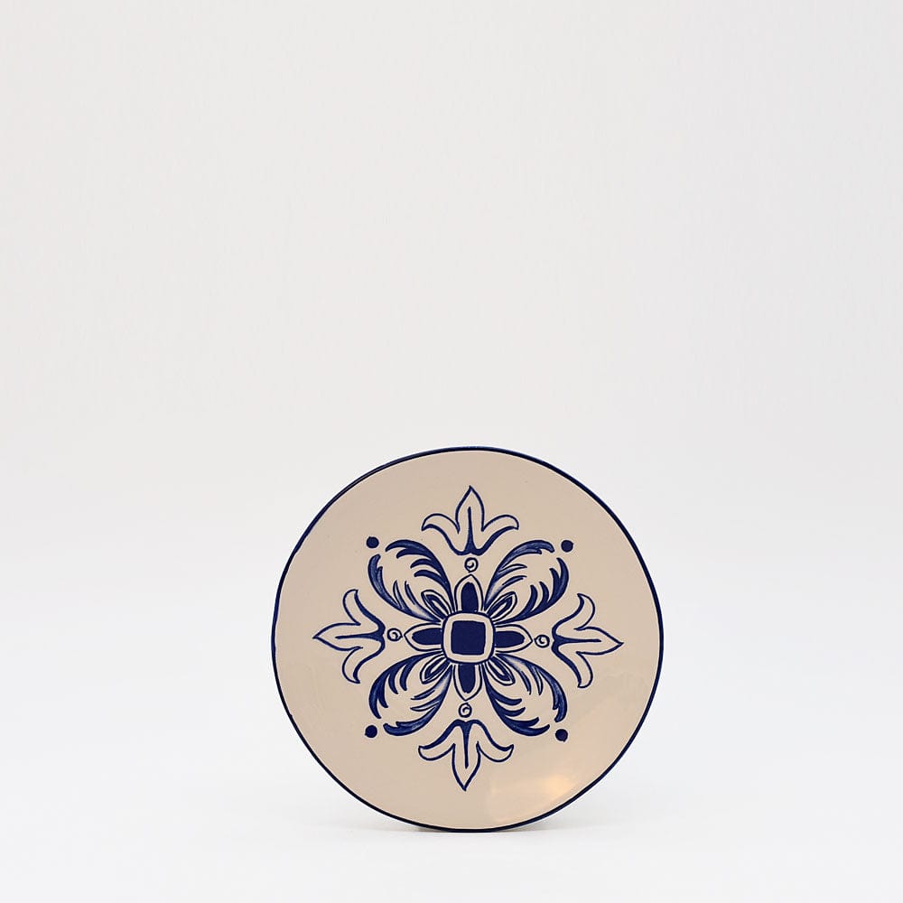 Floral I Ceramic Plate 5.9'' - Blue