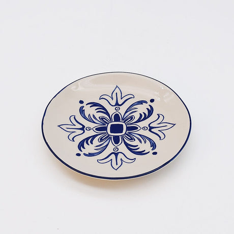 Floral I Ceramic Plate 5.9'' - Blue