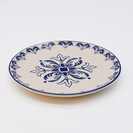 Floral I Ceramic Plate 7.9'' - Blue